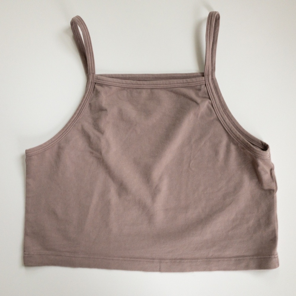 ARQ high neck crop tank/bra, mauve, large